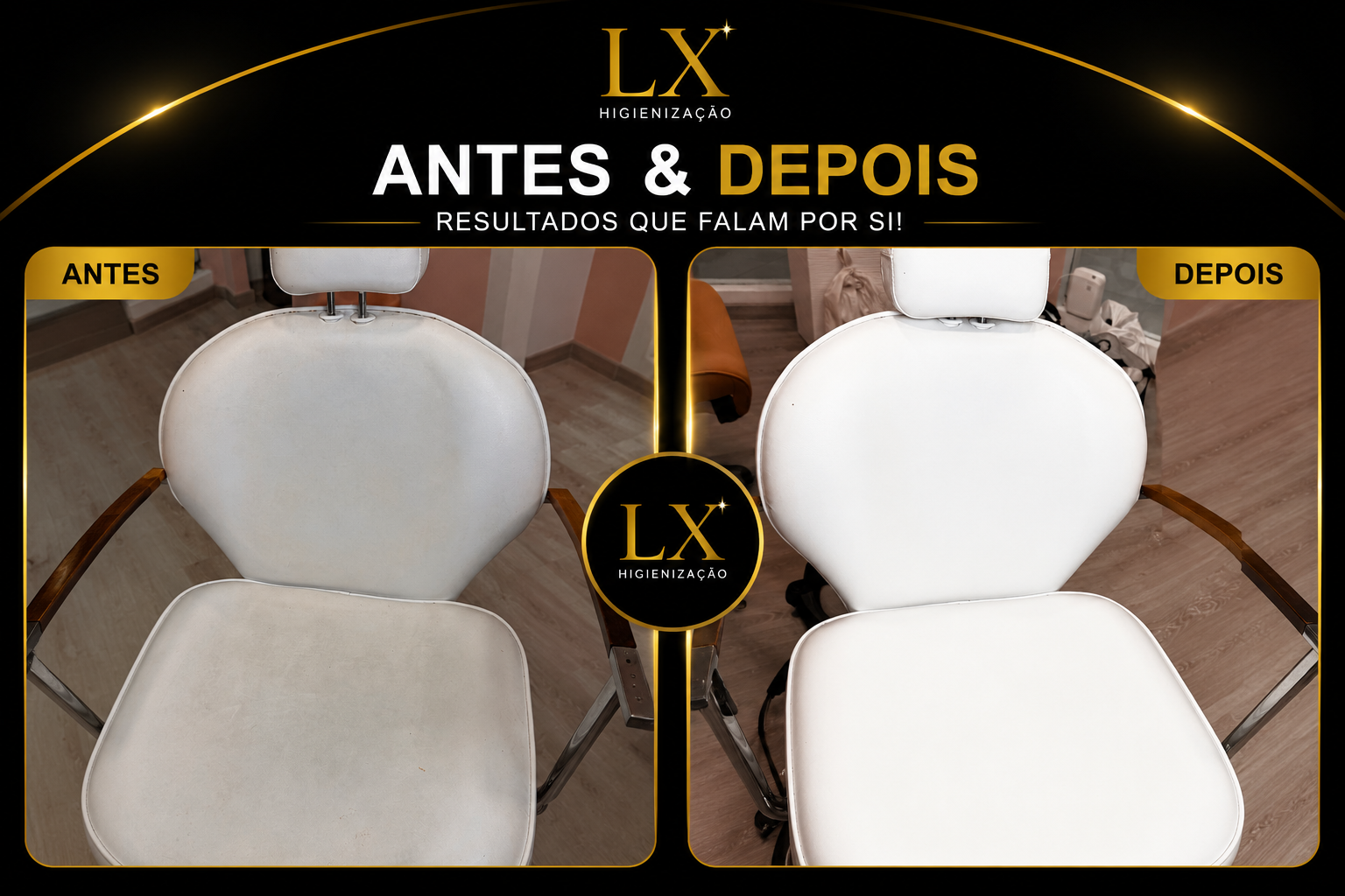 Antes e depois — Cadeira de Salão