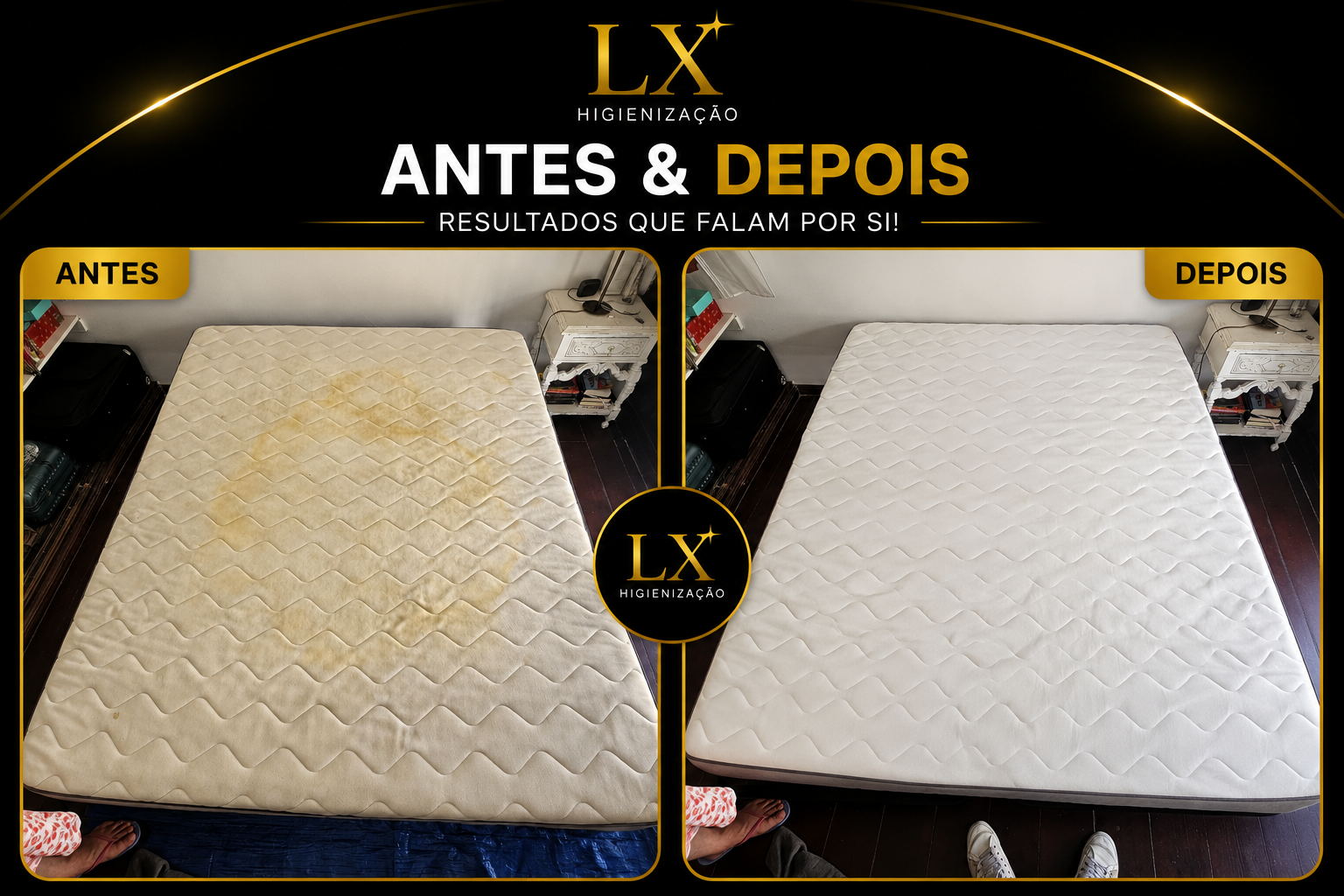 Antes e depois — Colchão de Casal